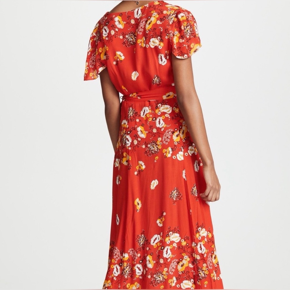 Free People Gorgeous Jess Floral Boho Wrap Maxi Dress Size Small - Picture 4 of 10